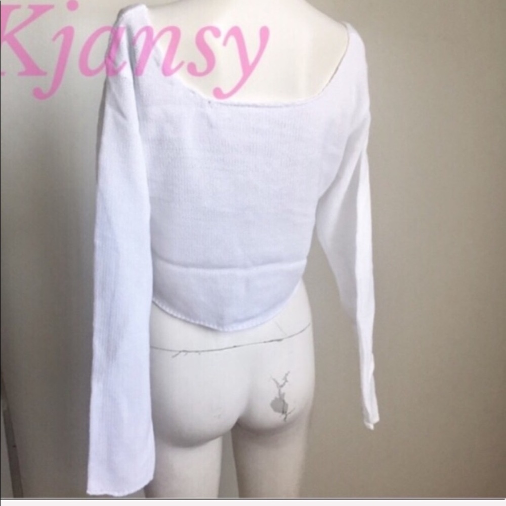 NEW! Rainbow Cropped Sweater Top - Picture 4 of 6